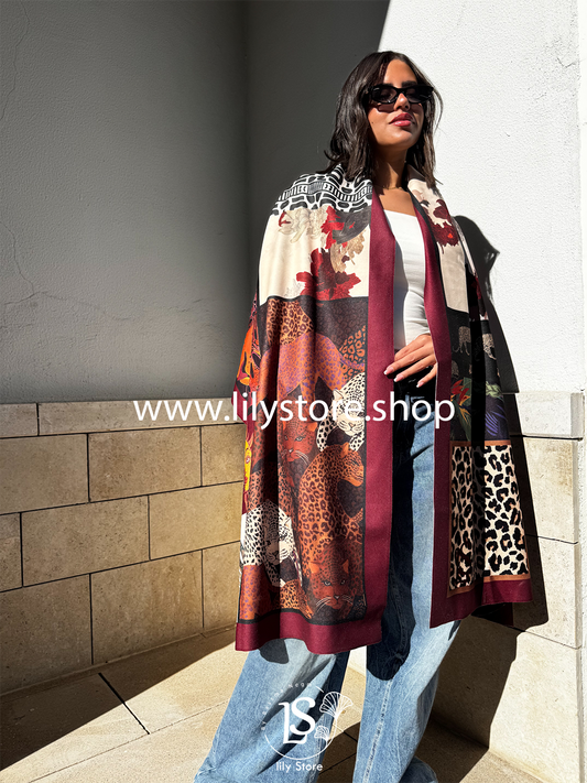 Big Cat patchwork Scarf Rectangle