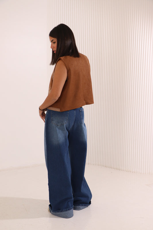 Wide leg denim