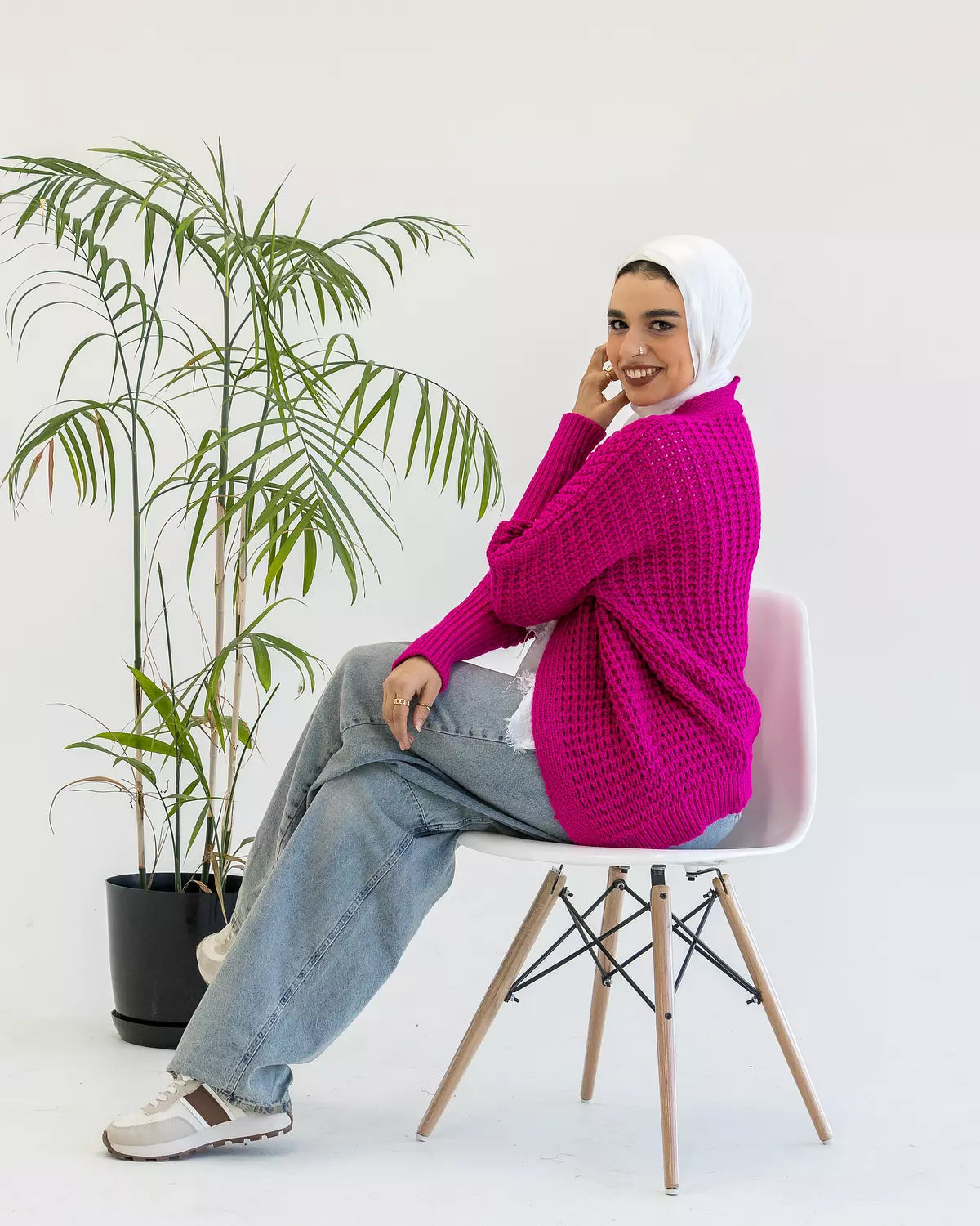 Wool knitting cardigan