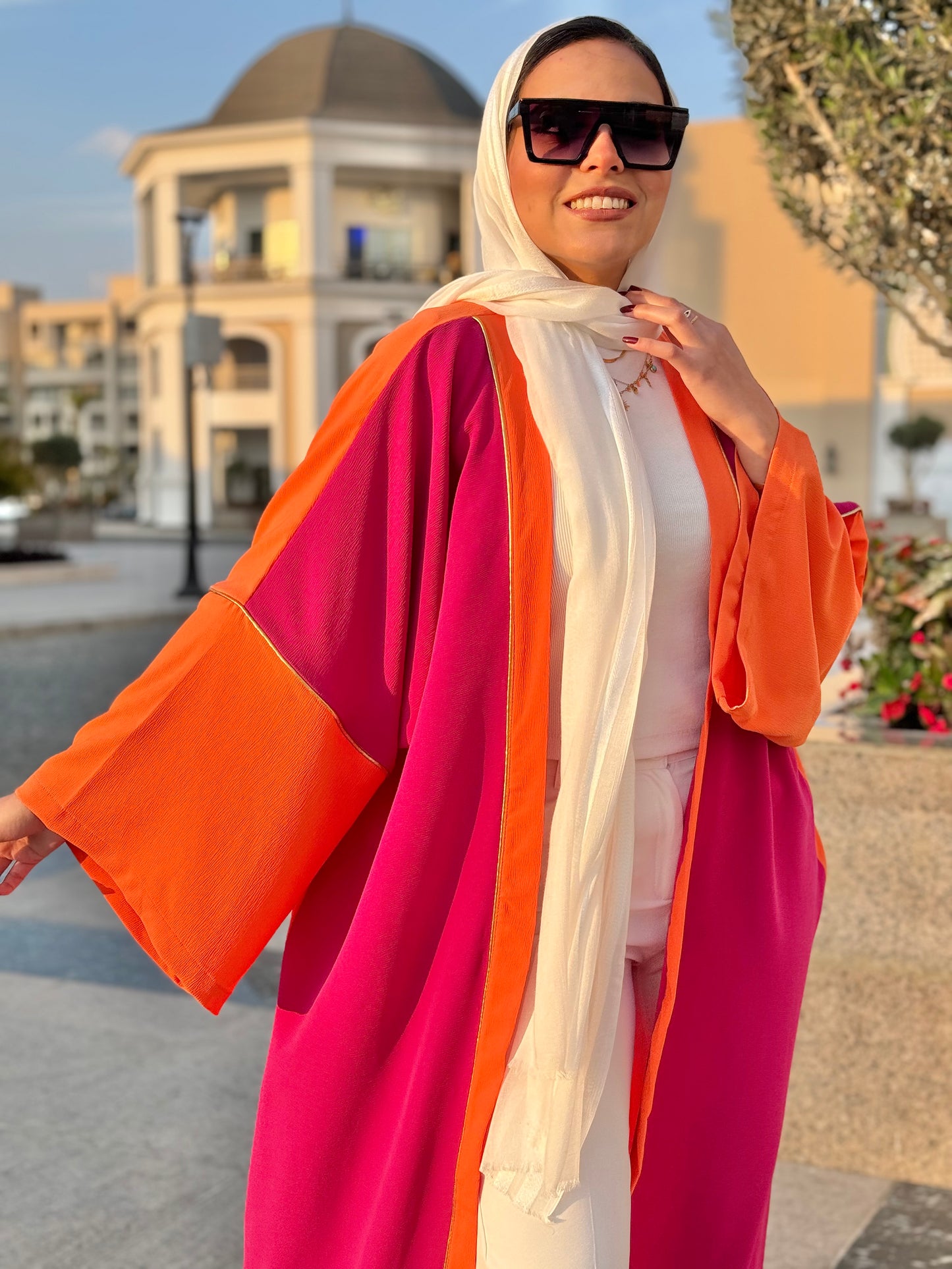 Orange X fuchsia Kaftan