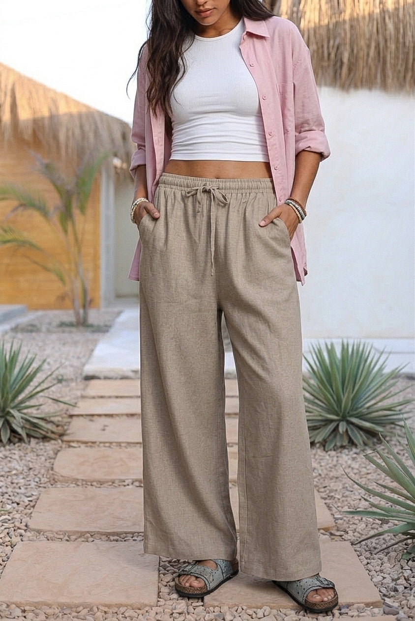Pure linen pants