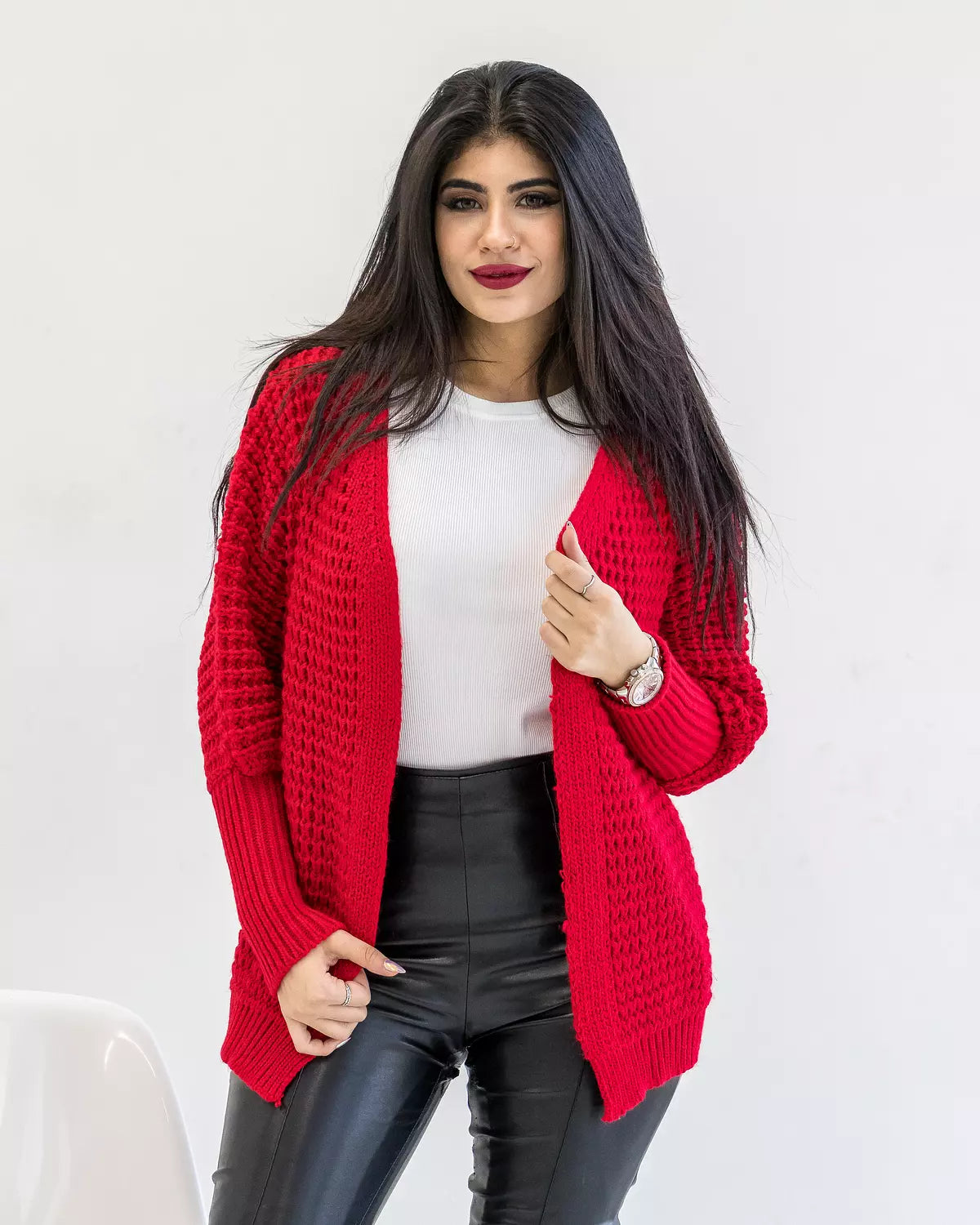 Wool knitting cardigan