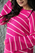 Striped pullover fuchsia