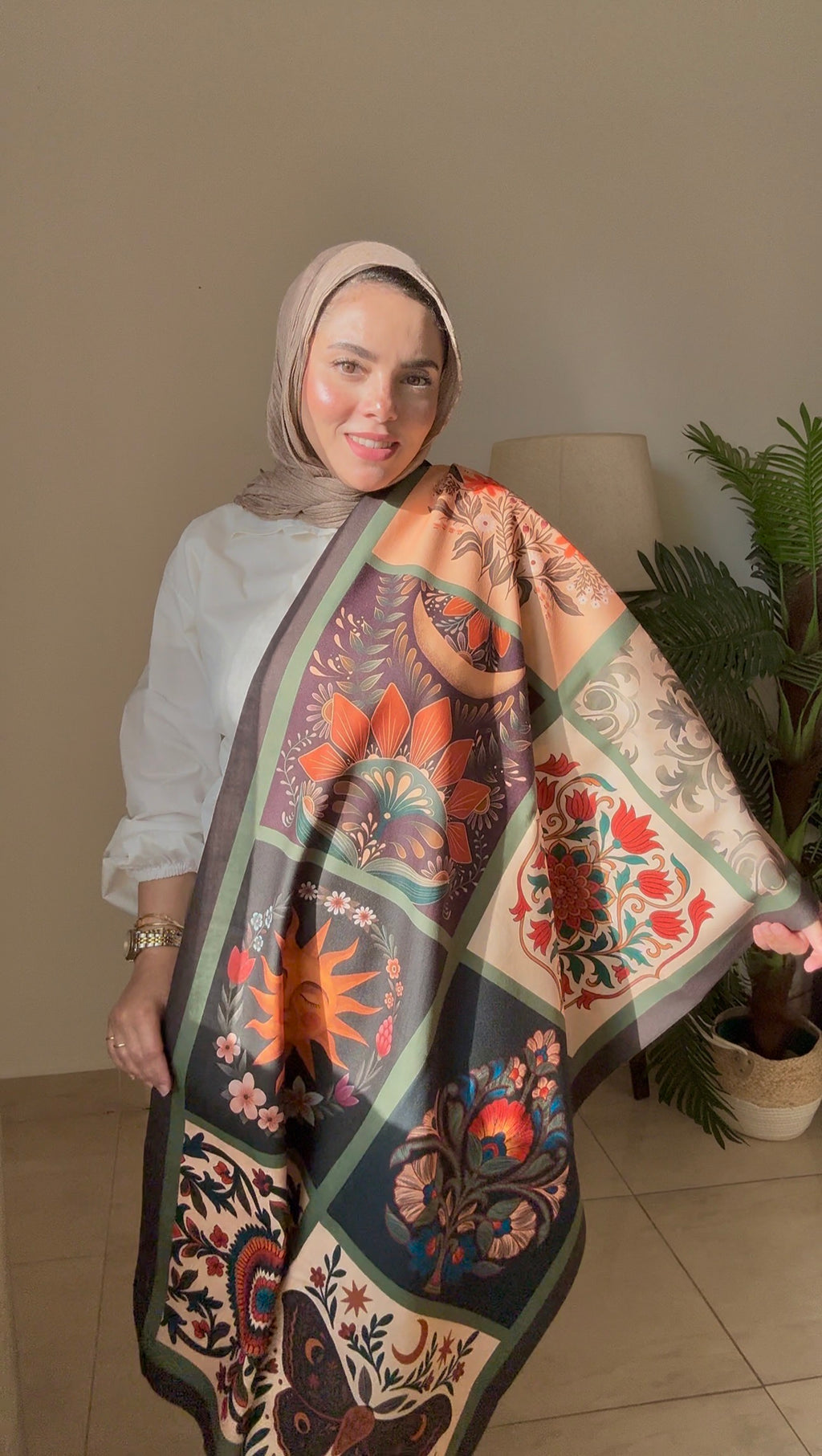 Sunset Mosaic Scarf rectangle