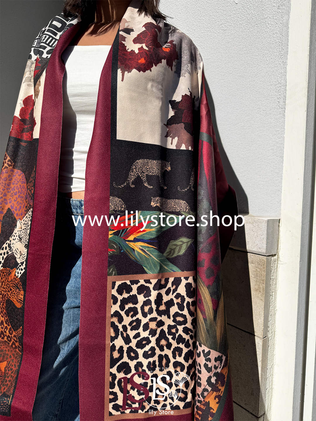 Big Cat patchwork Scarf Rectangle