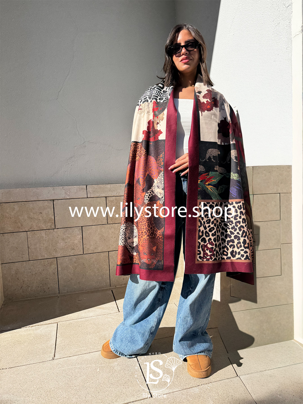 Big Cat patchwork Scarf Rectangle