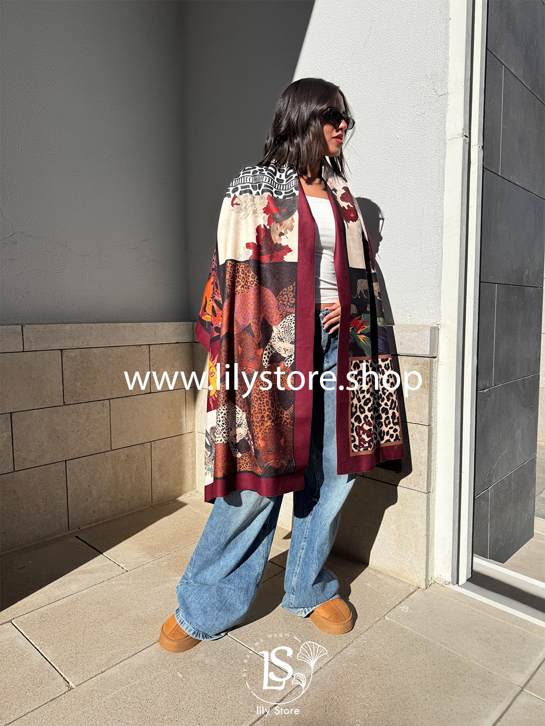 Big Cat patchwork Scarf Rectangle
