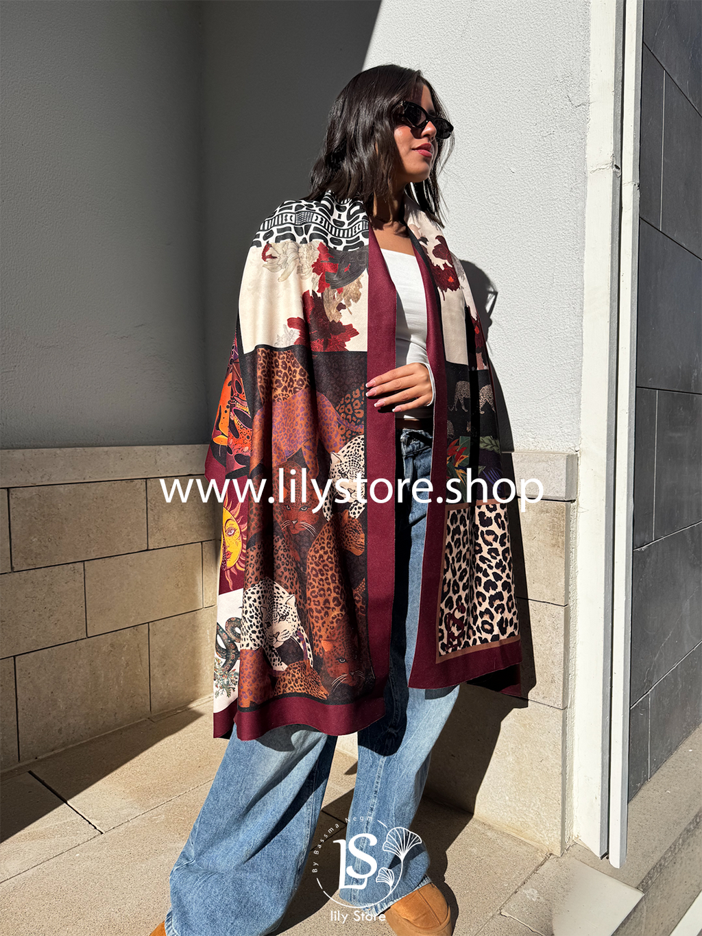 Big Cat patchwork Scarf Rectangle