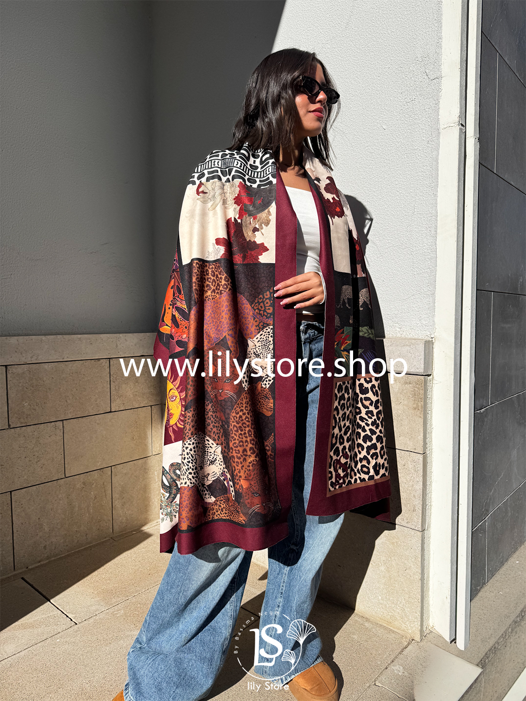 Big Cat patchwork Scarf Rectangle