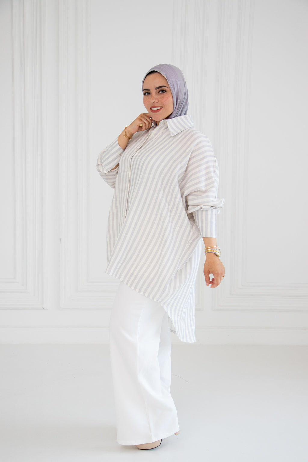 Oversized striped shirt