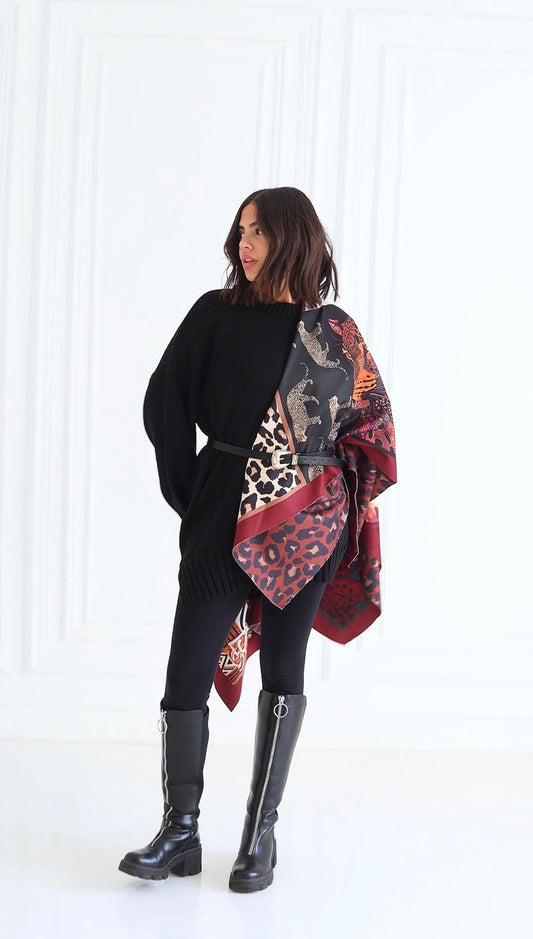 Lillian pullover + The Big Cat Patchwork Scarf