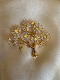 Yellow tree brooch