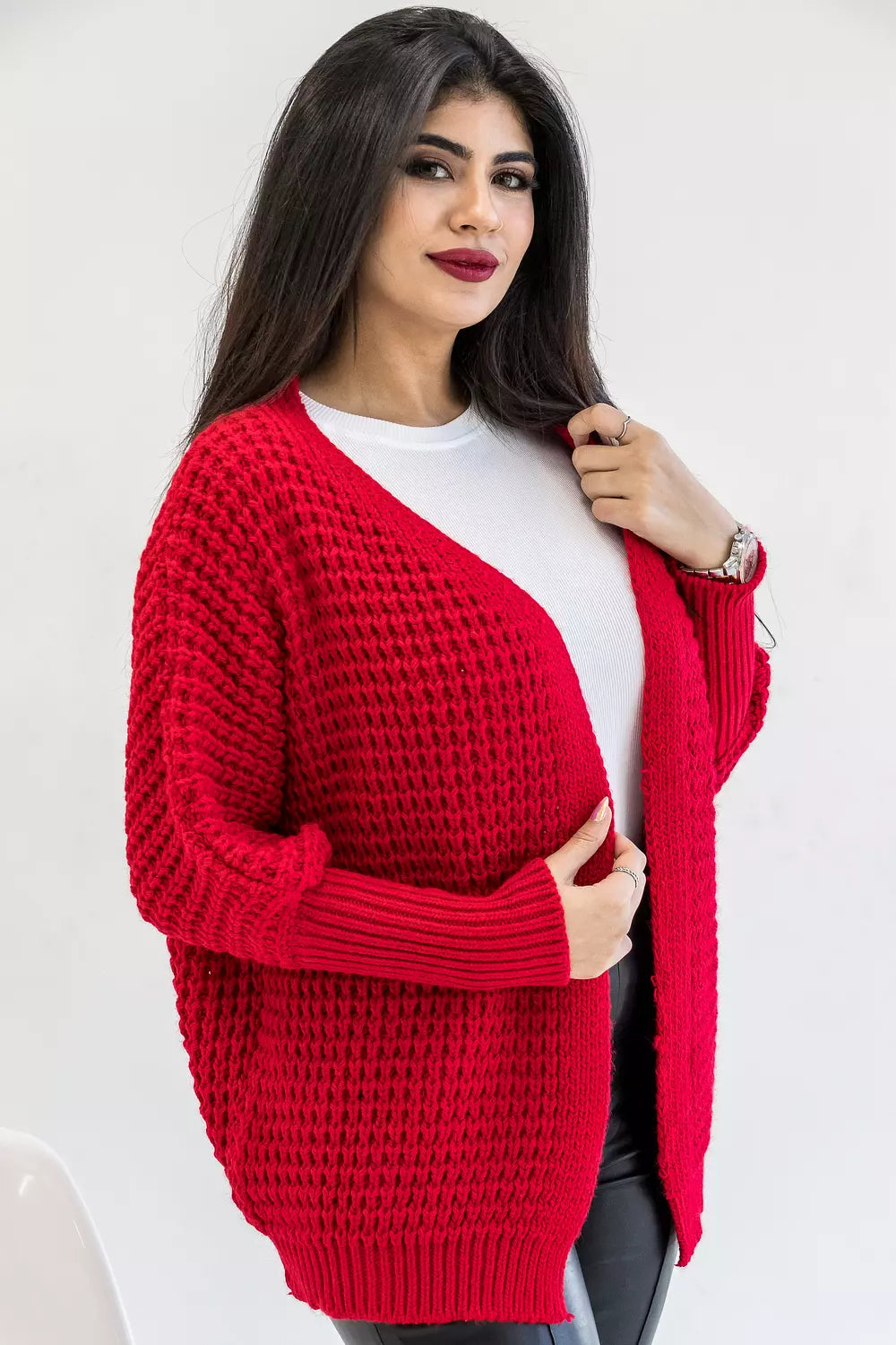 Wool knitting cardigan