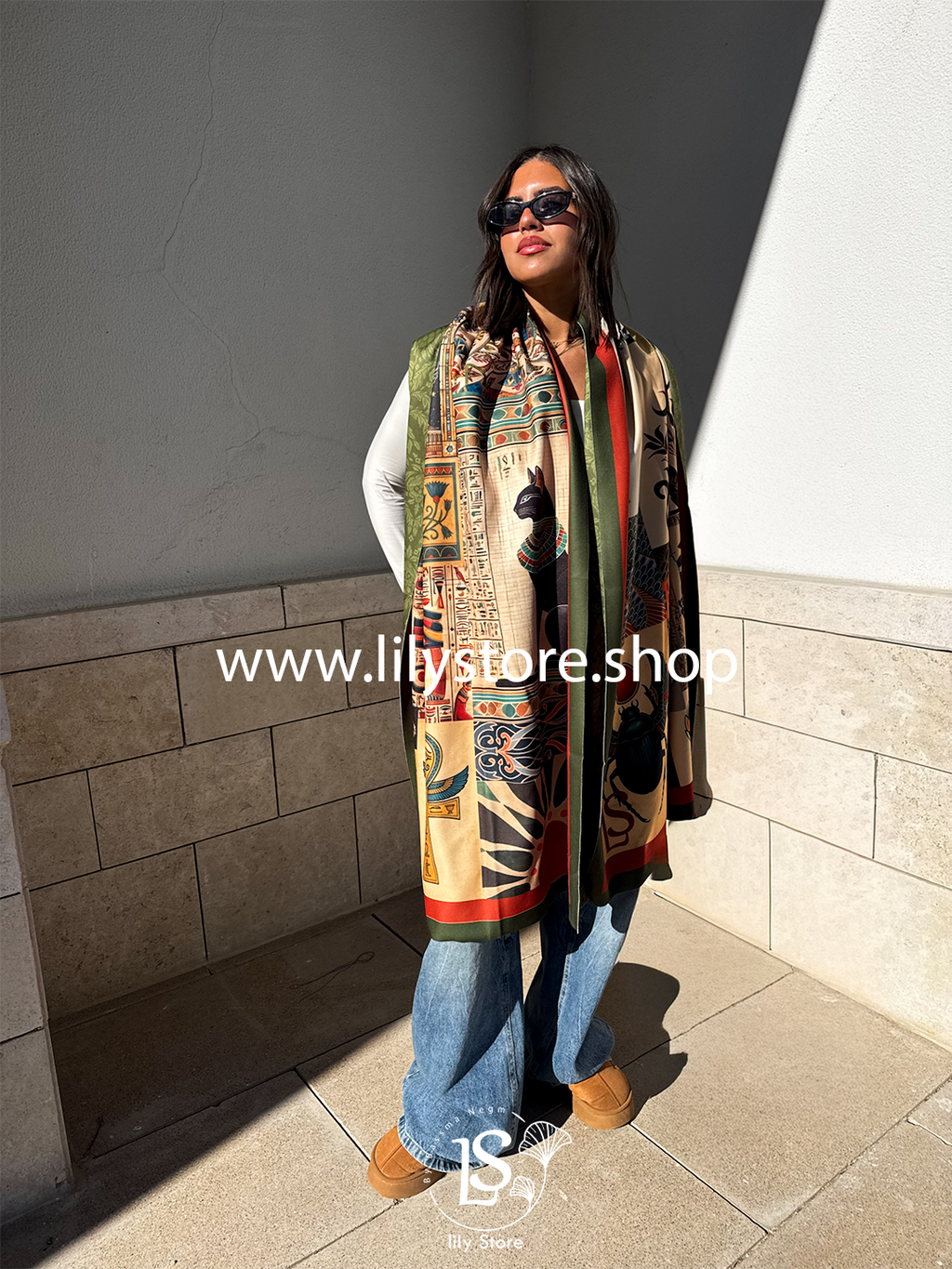 Cleopatra's Scroll Scarf Rectangle