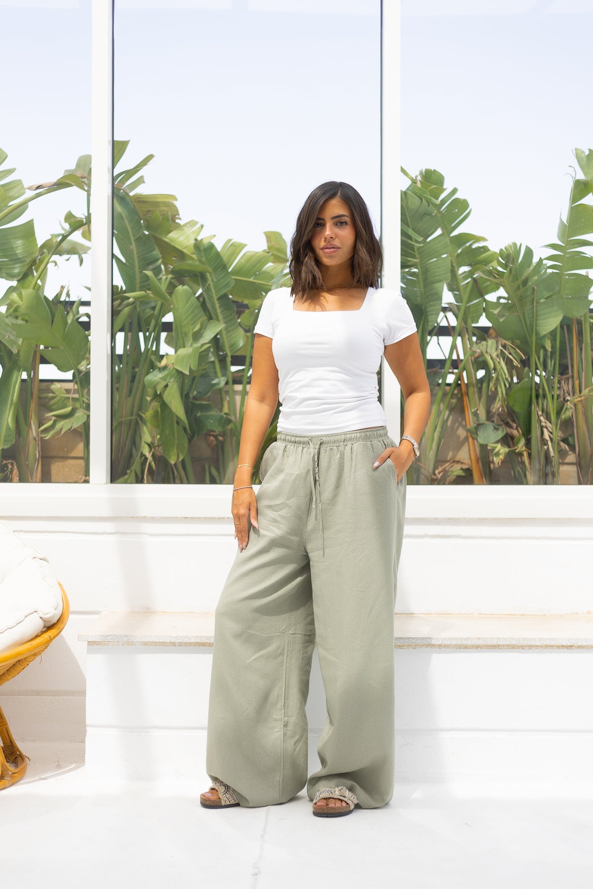 Pure linen pants