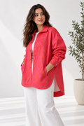 orange and fuchsia zebra gabardine jacket