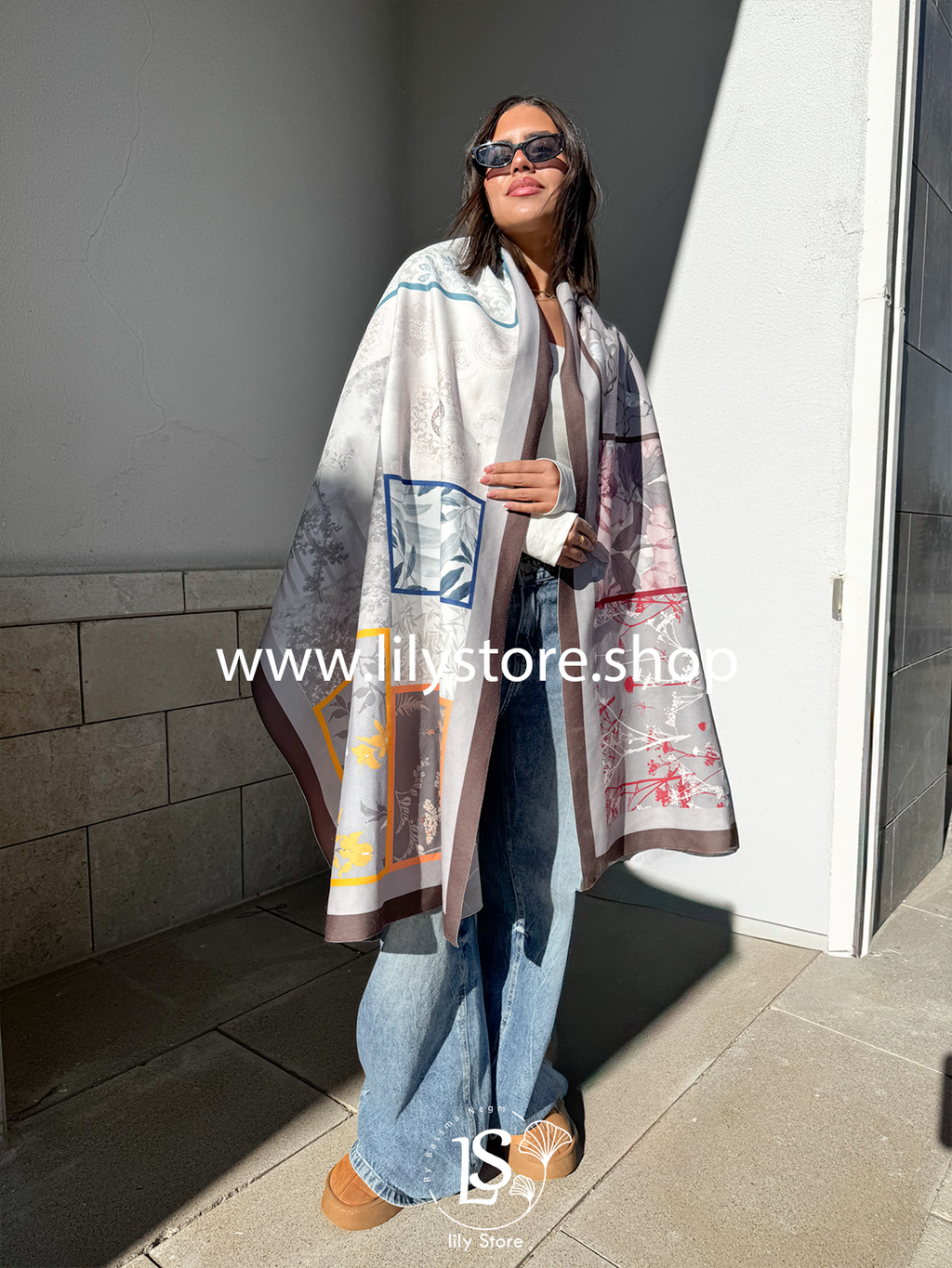 Soft gray rectangle scarf