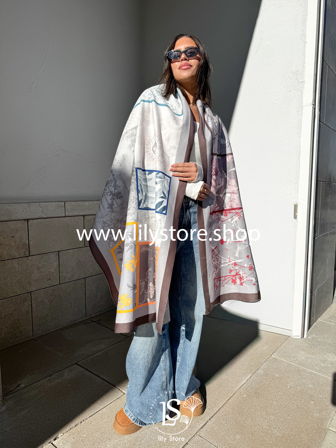 Soft gray rectangle scarf