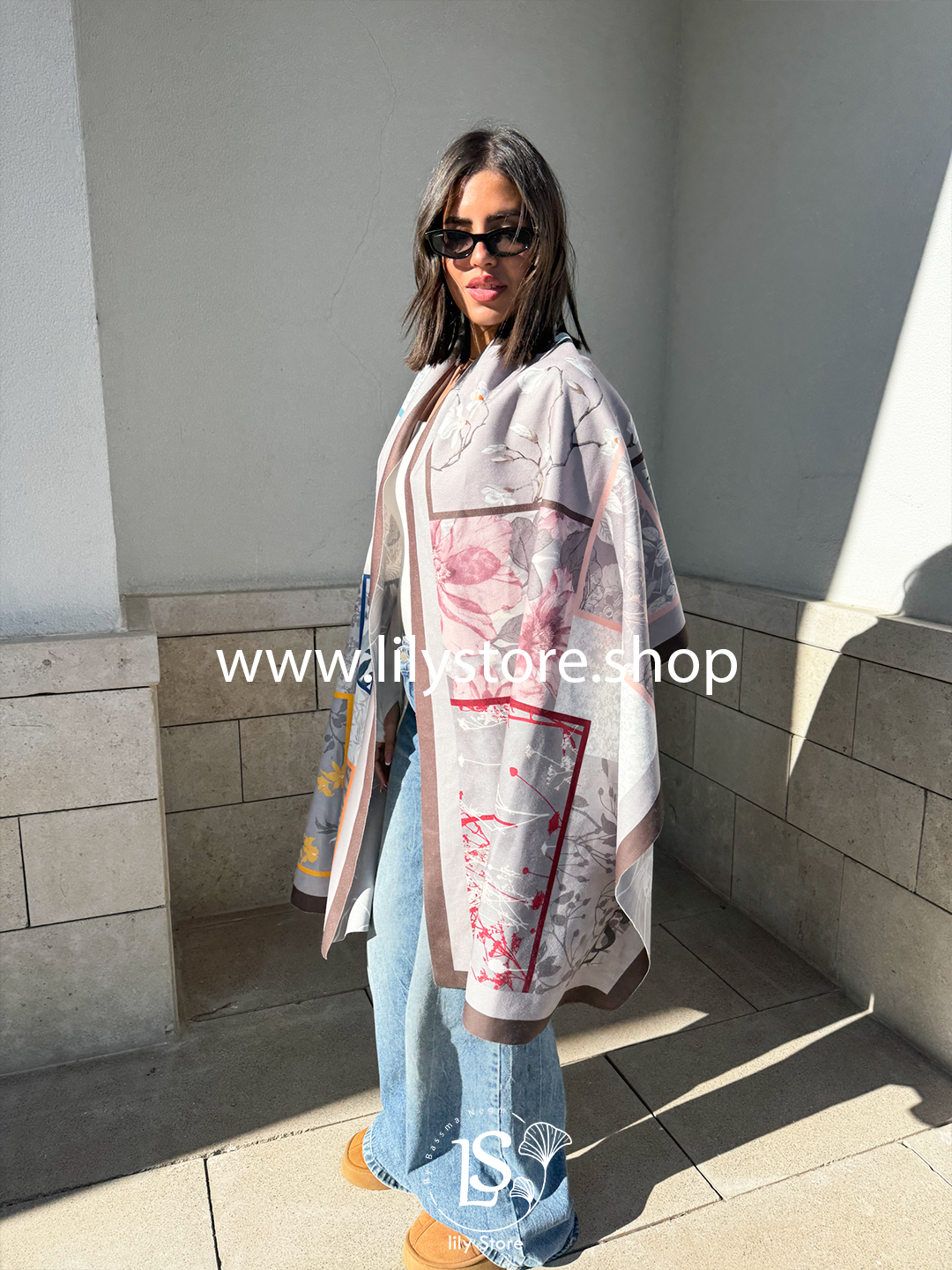 Soft gray rectangle scarf