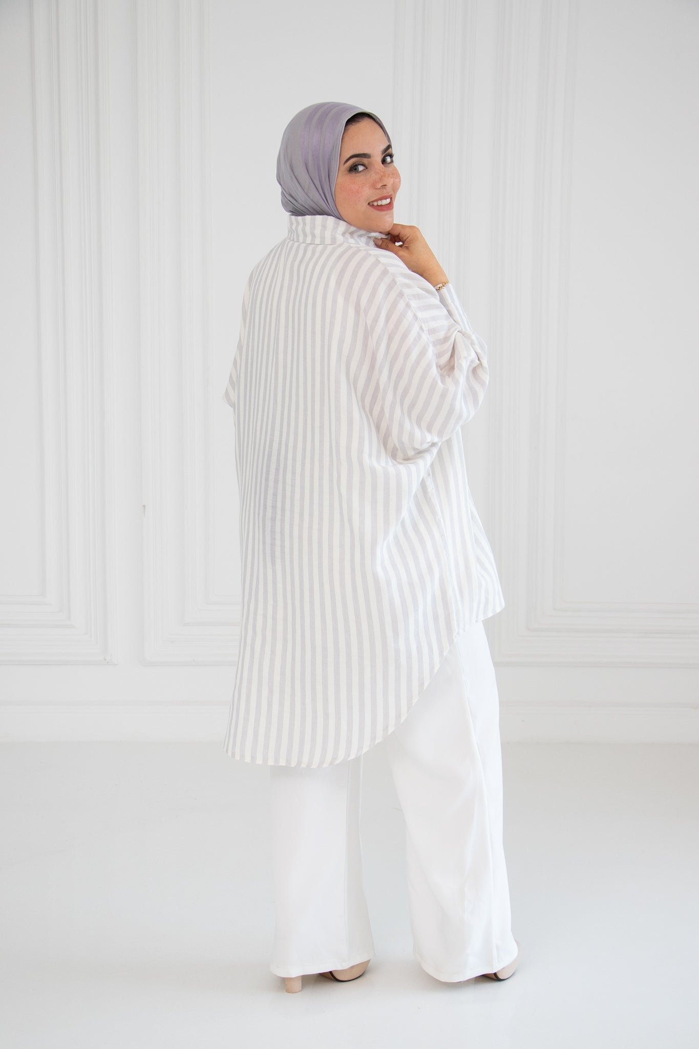 Oversized striped shirt