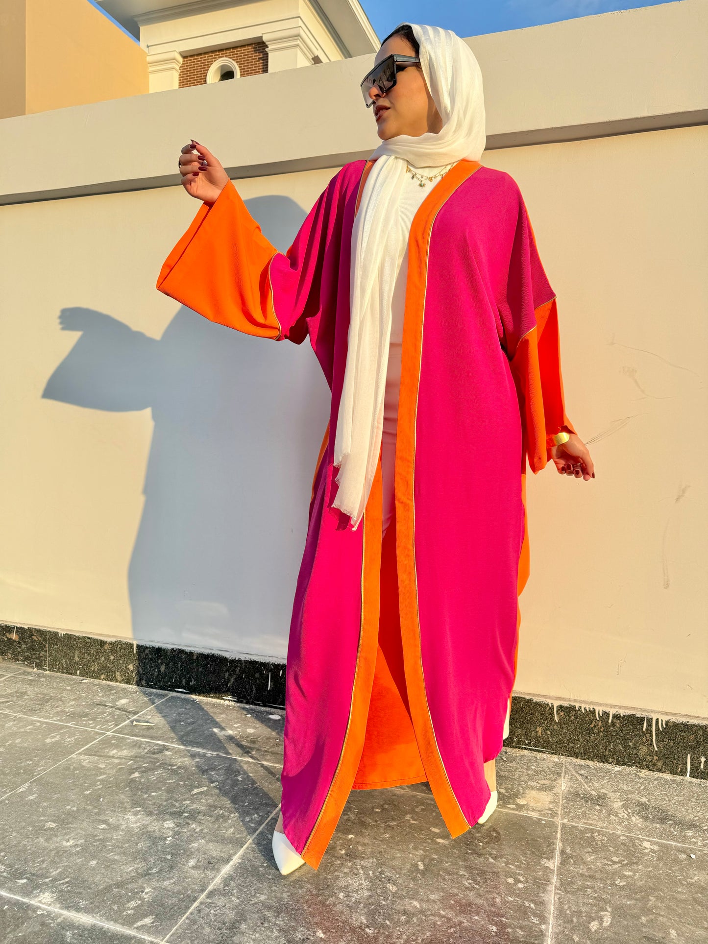 Orange X fuchsia Kaftan