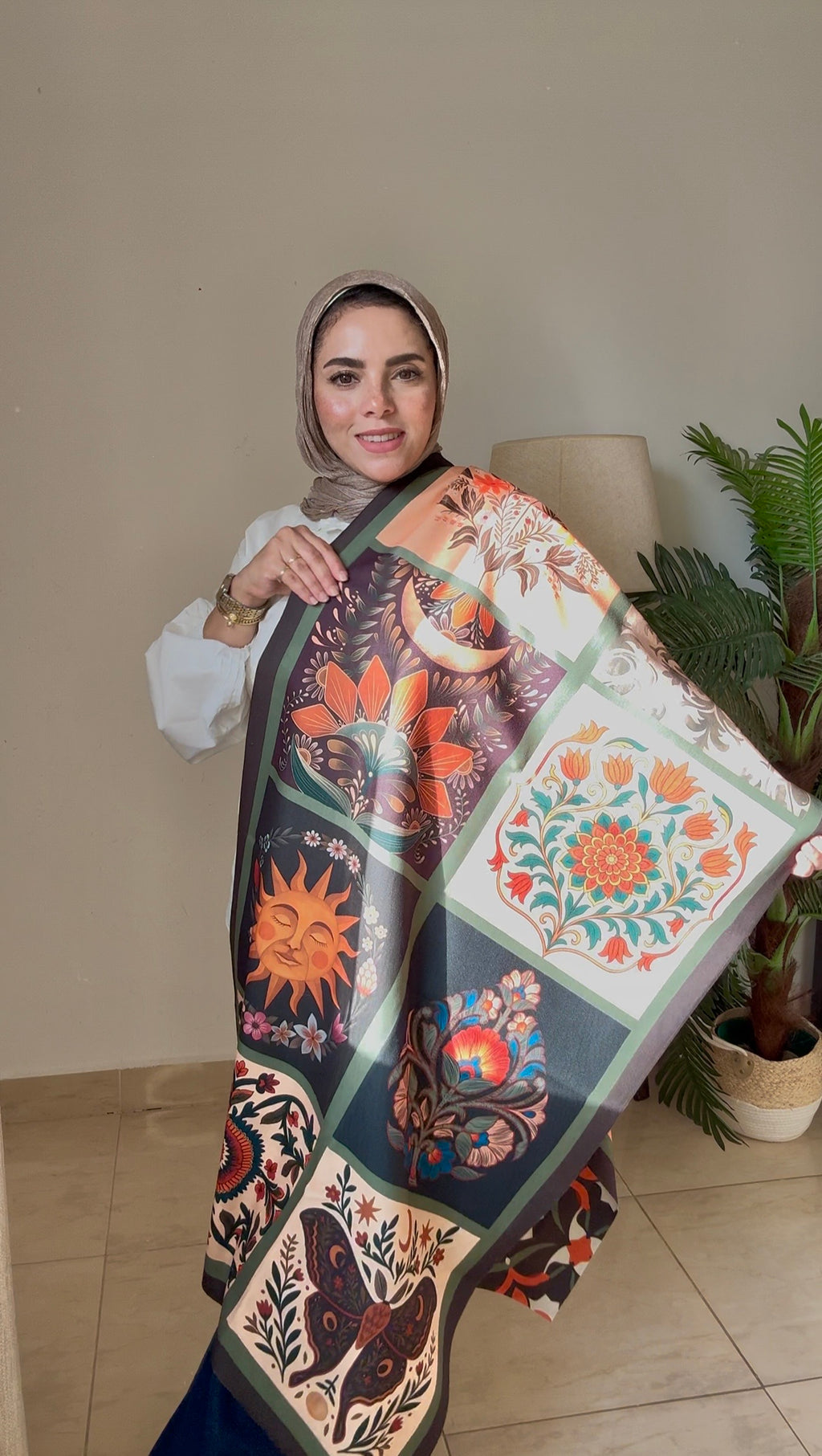 Sunset Mosaic Scarf rectangle