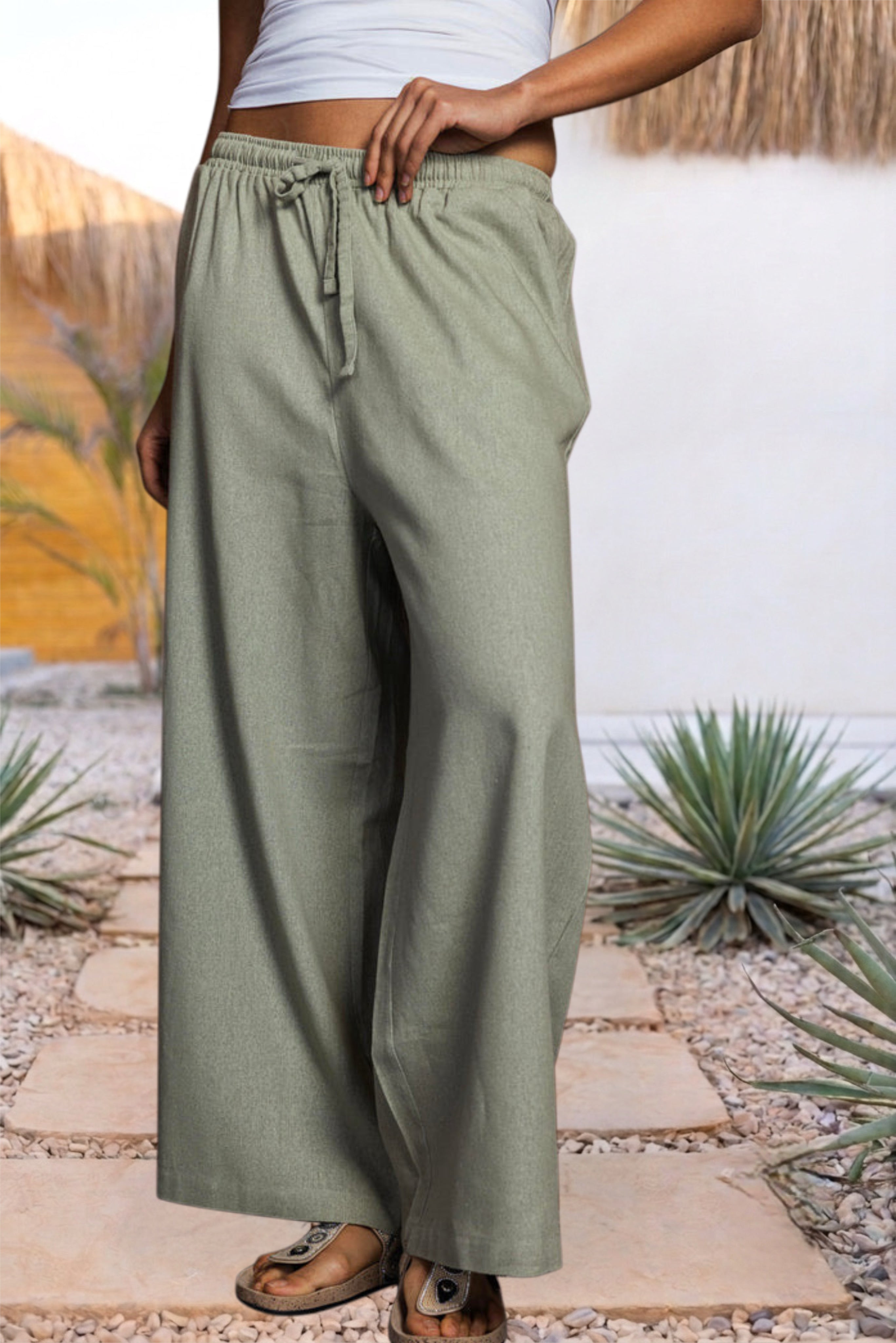 Pure linen pants