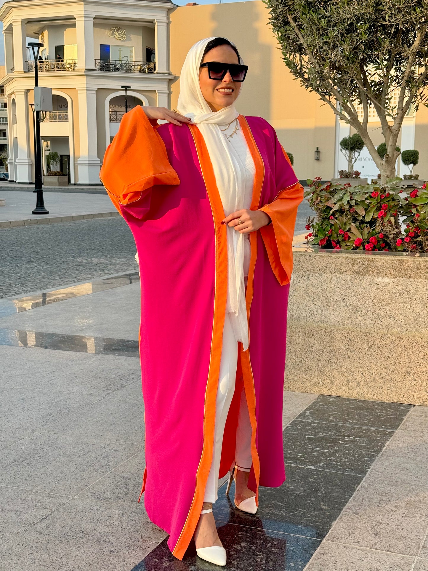 Orange X fuchsia Kaftan