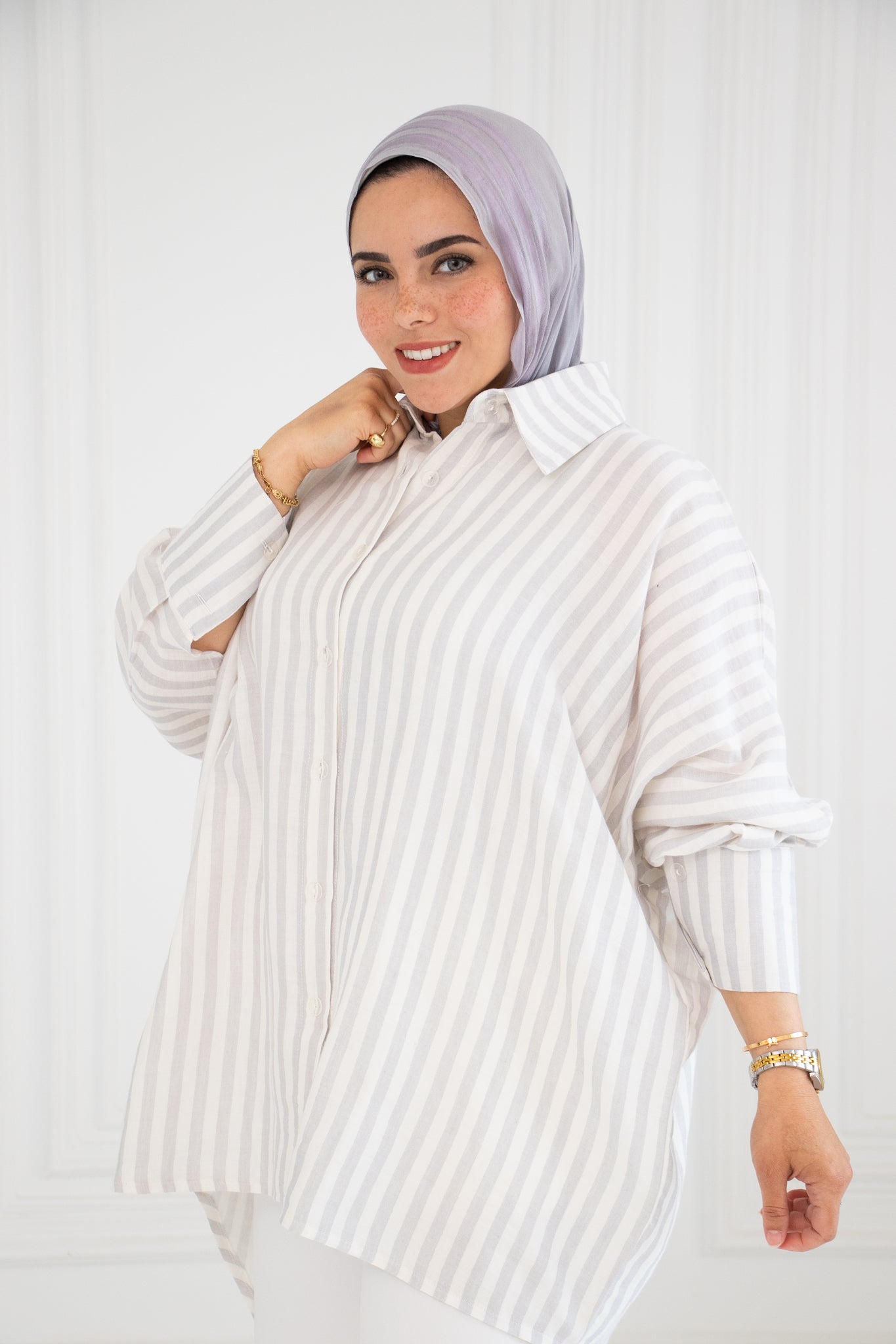 Oversized striped shirt