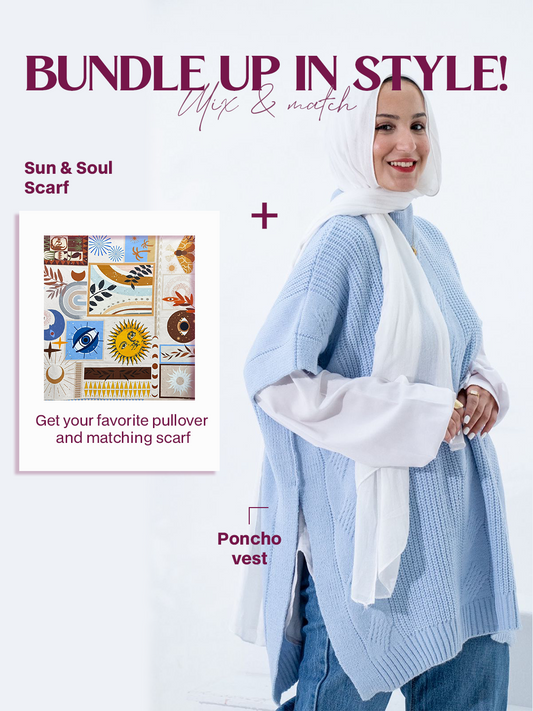 Poncho vest + Sun & Soul Scarf