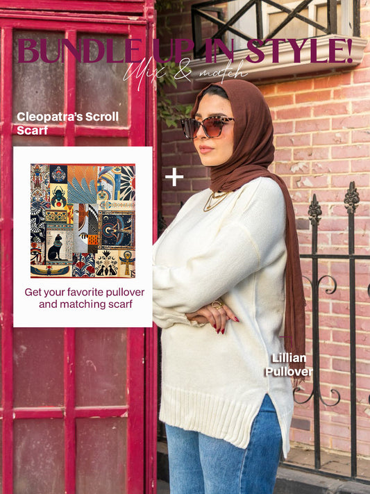 Lillian pullover + Cleopatra's Scroll Scarf
