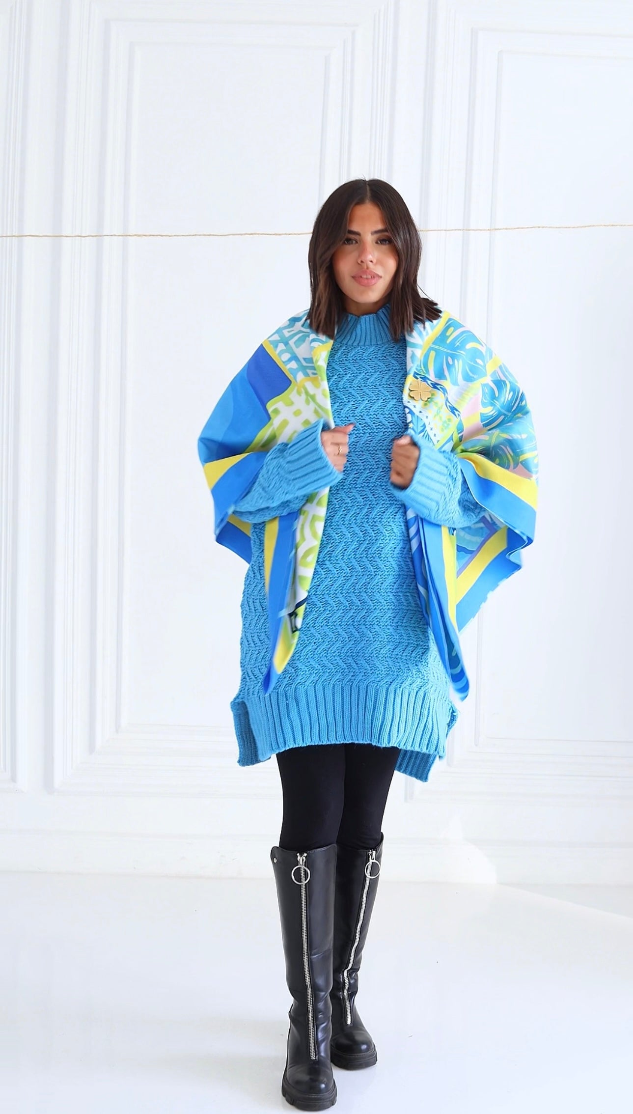 Tia  pullover + Lemon & Sky Scarf