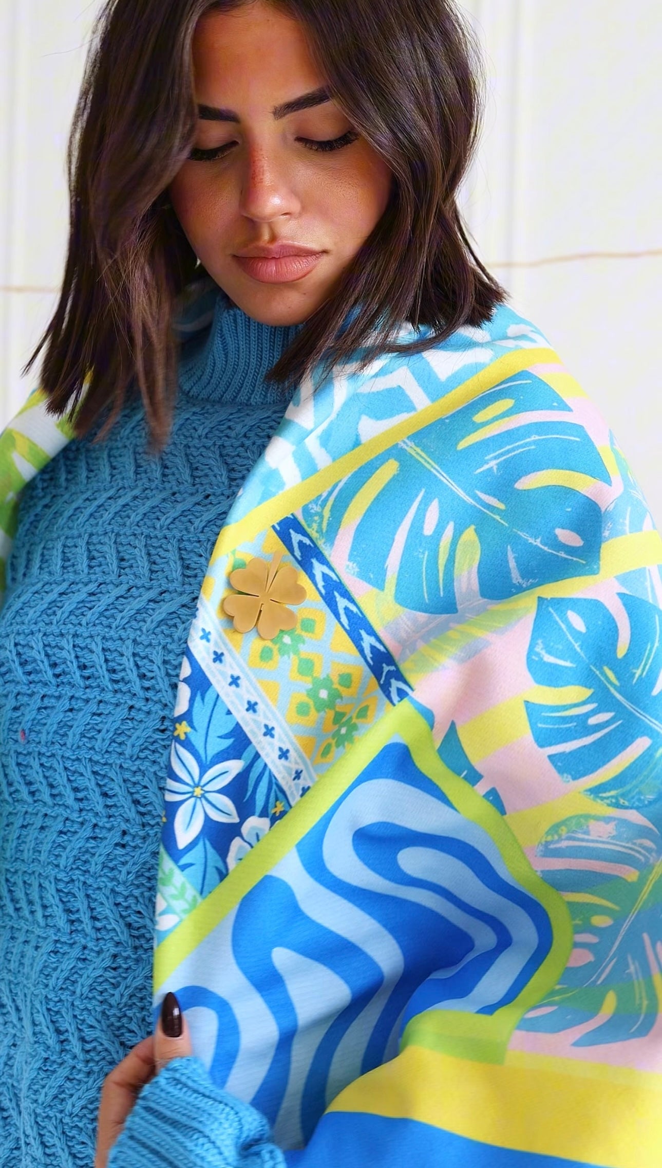 Tia  pullover + Lemon & Sky Scarf