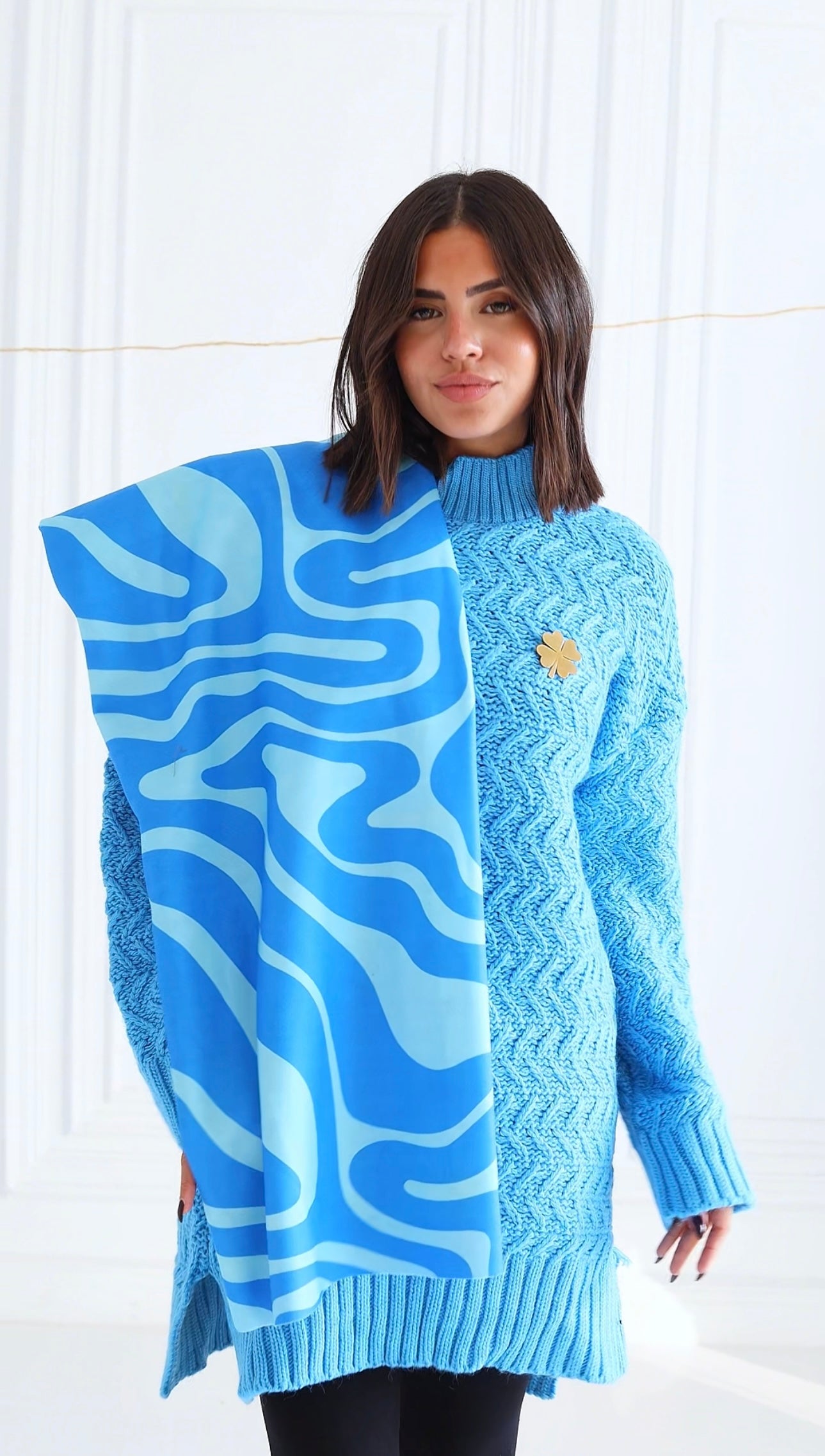 Tia  pullover + Lemon & Sky Scarf