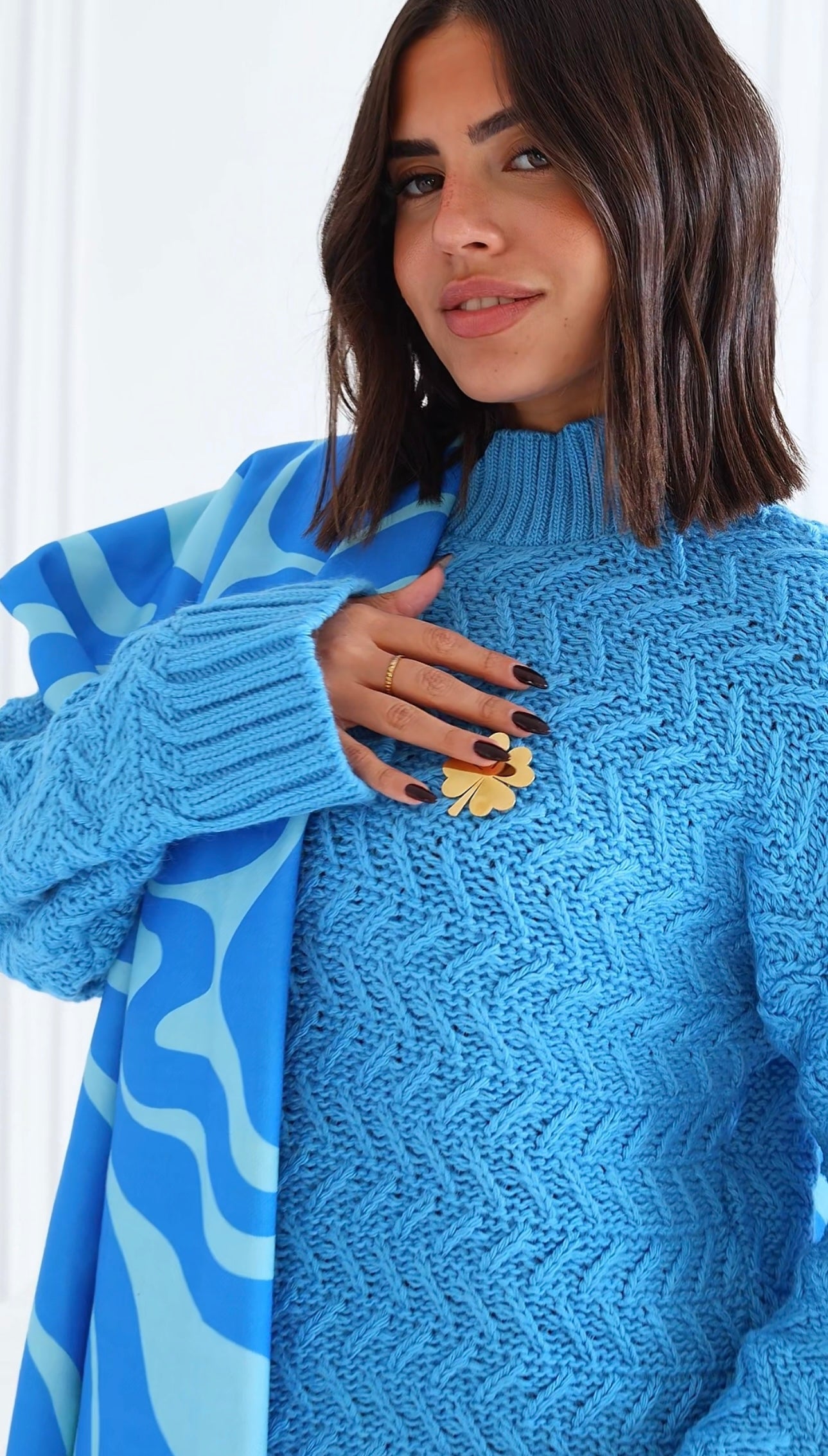 Tia  pullover + Lemon & Sky Scarf