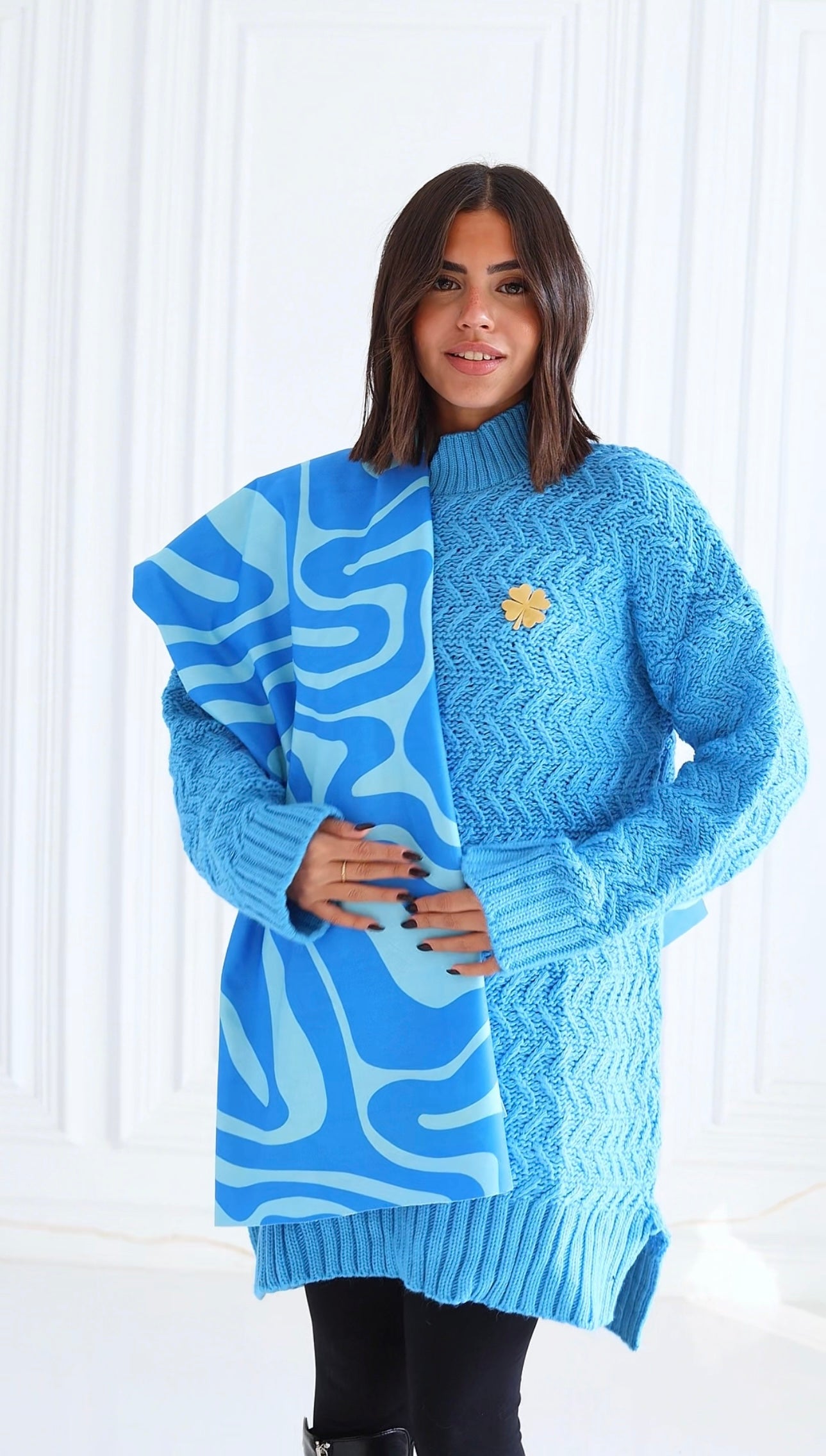 Tia  pullover + Lemon & Sky Scarf