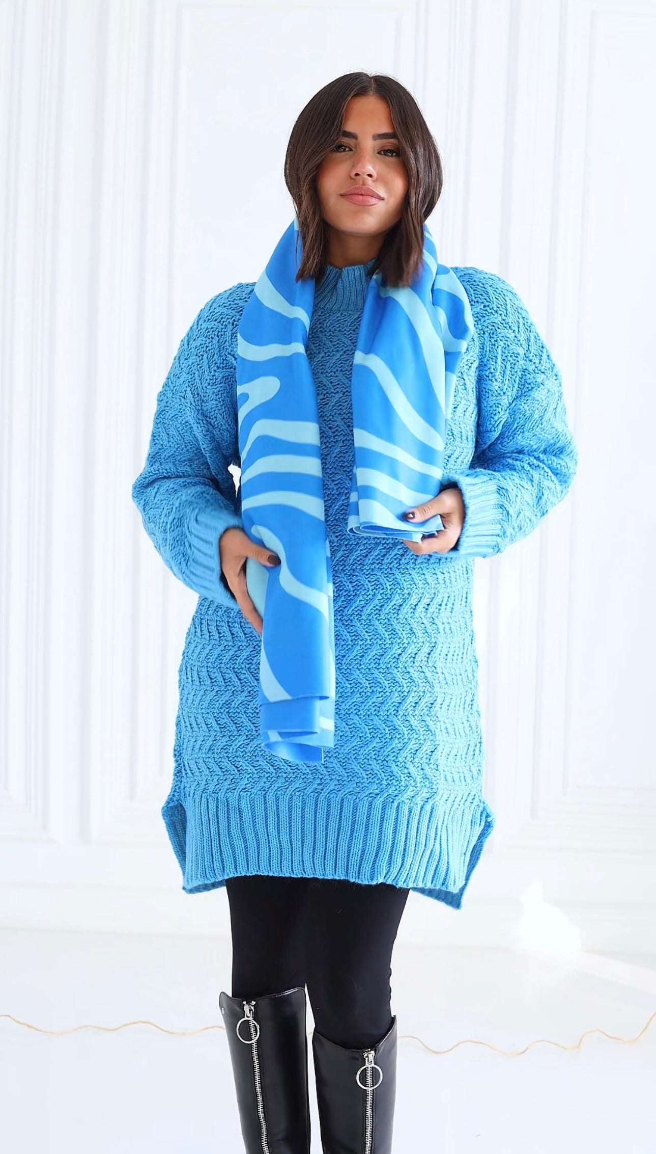 Tia  pullover + Lemon & Sky Scarf