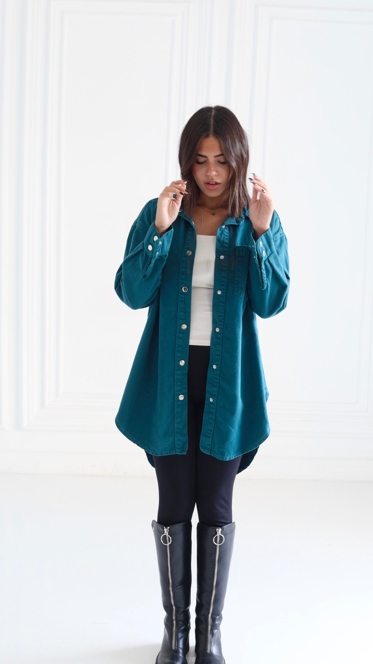 Gabardine long shirt