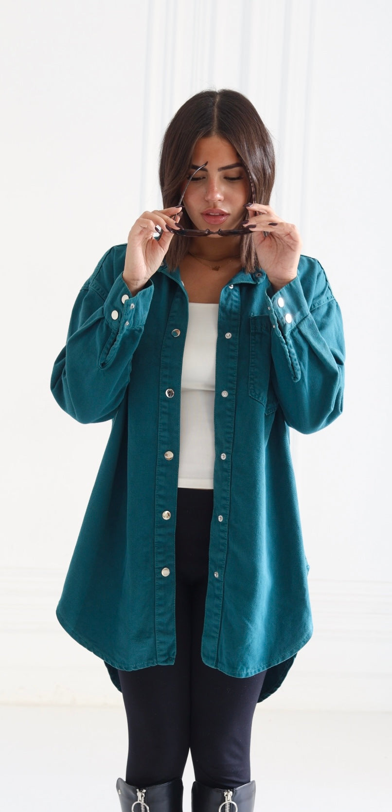 Gabardine long shirt