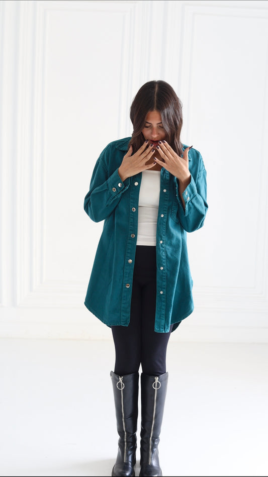 Gabardine long shirt