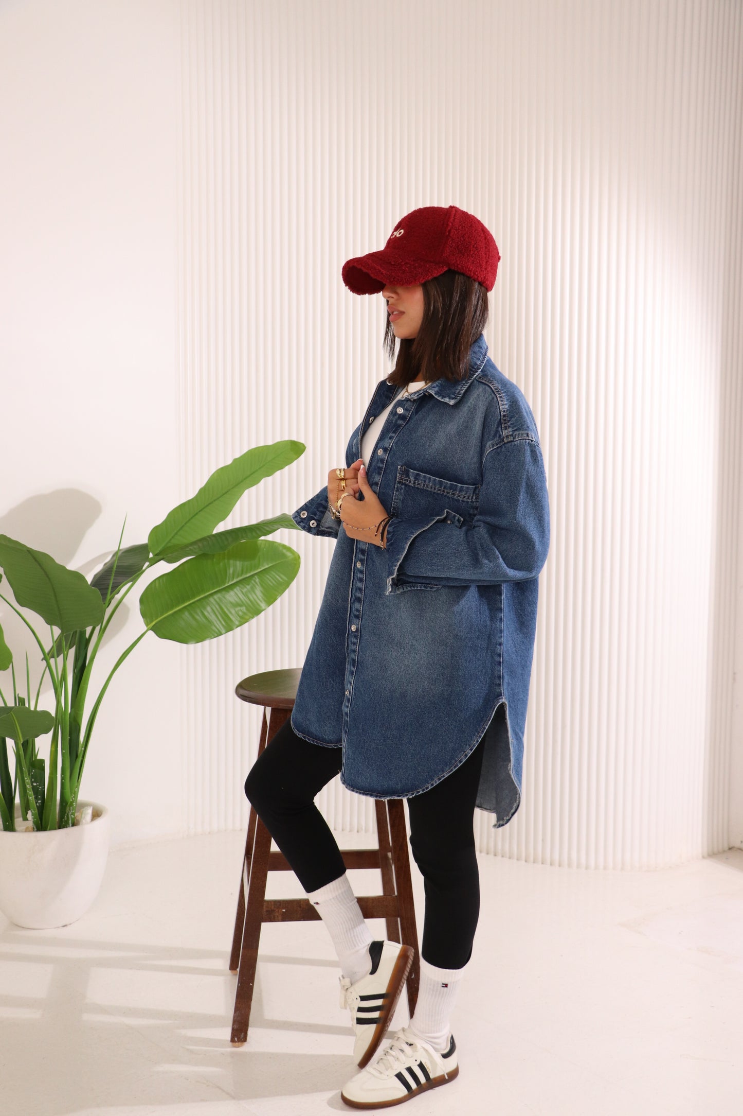 Denim long shirt