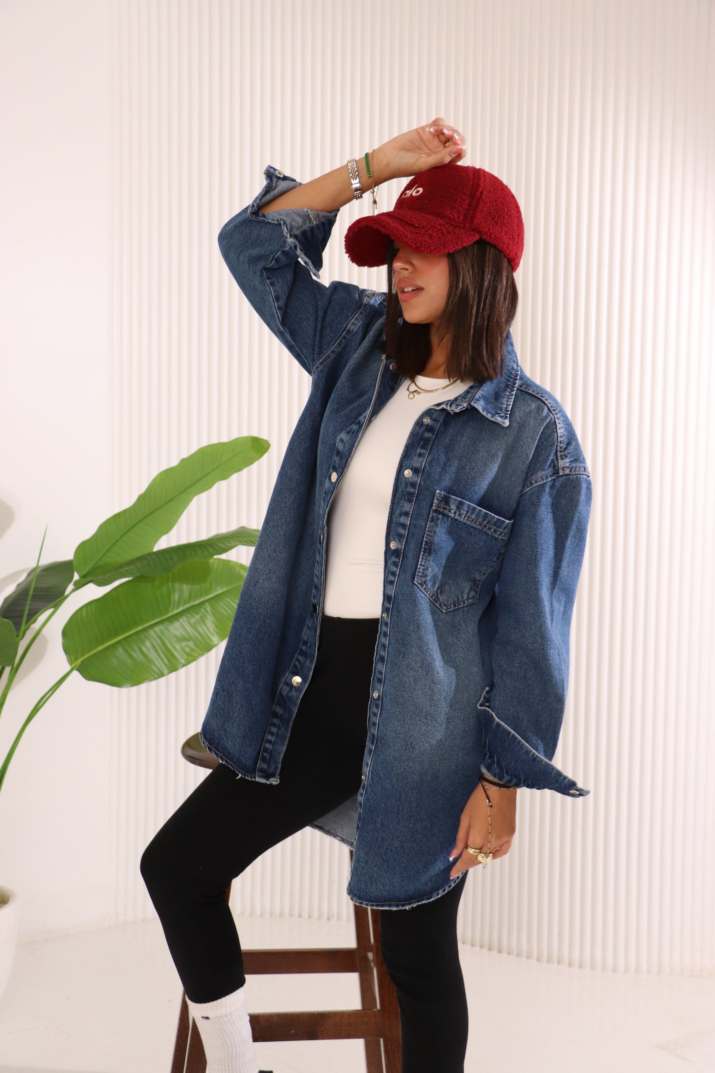 Denim long shirt