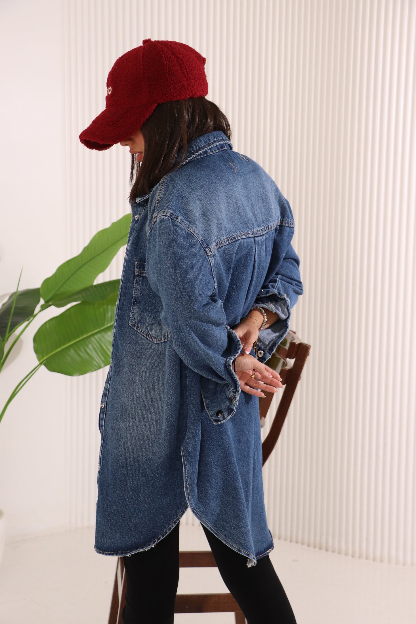 Denim long shirt