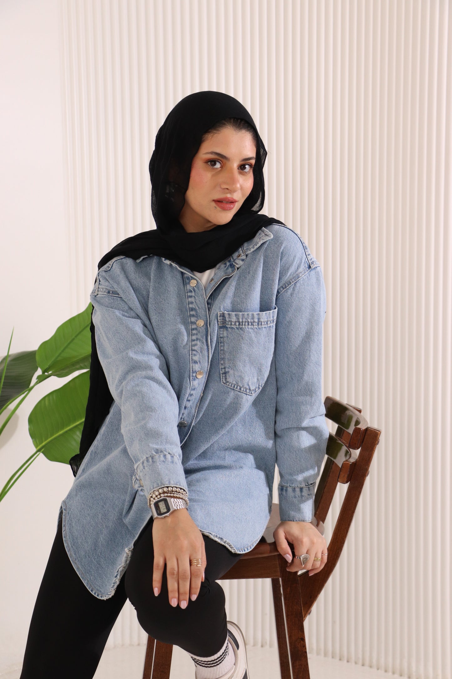 Denim long shirt