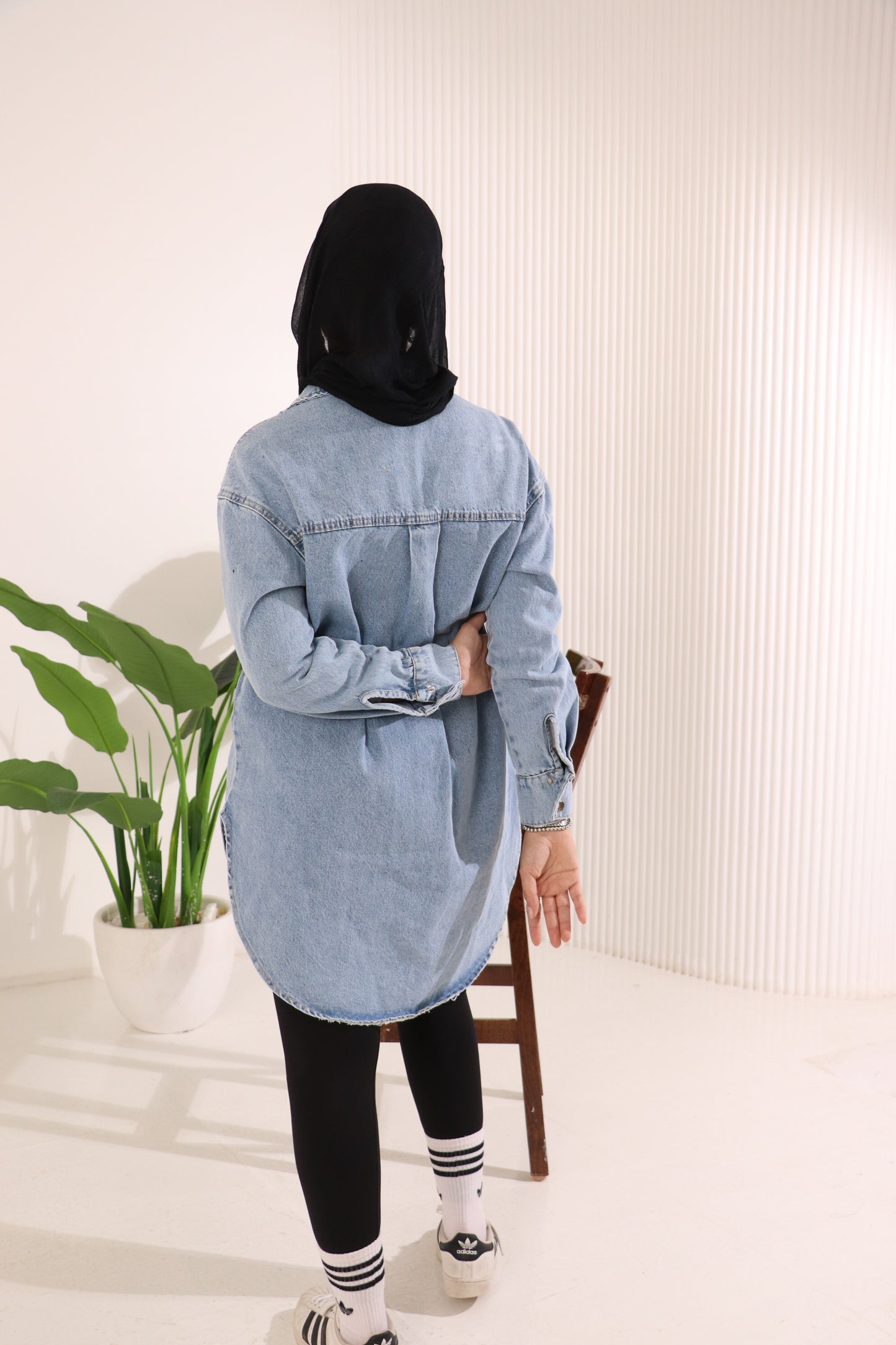 Denim long shirt