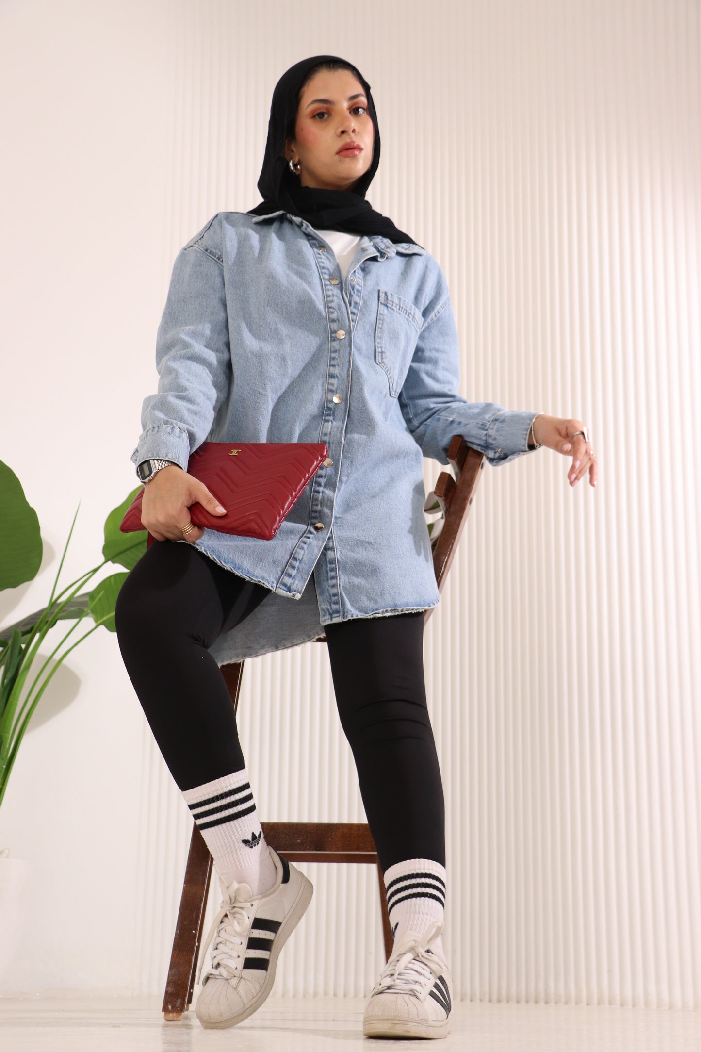 Denim long shirt