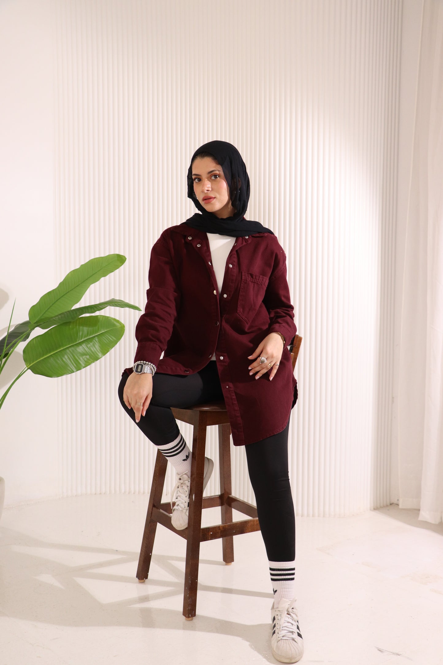 Gabardine long shirt