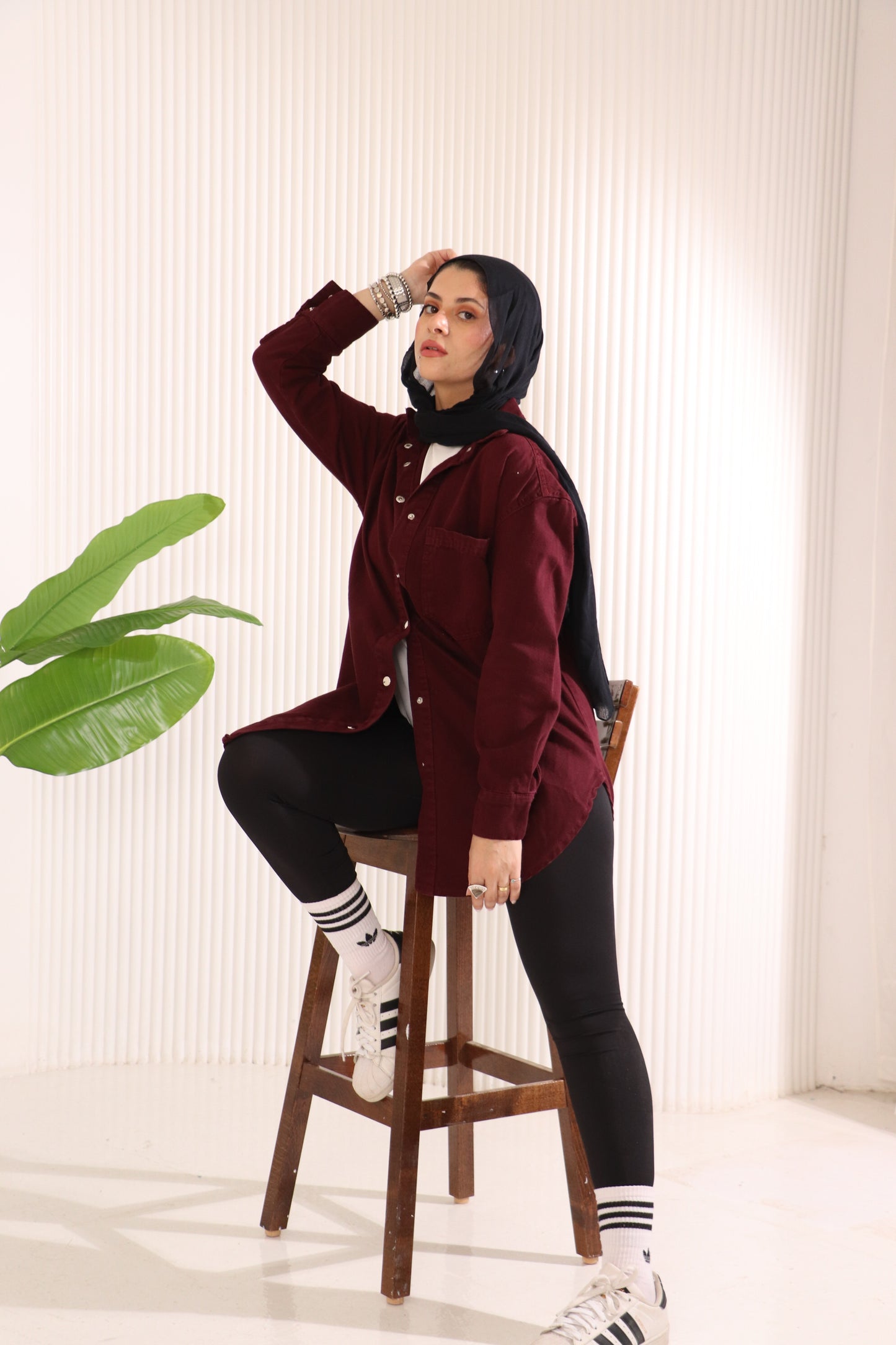 Gabardine long shirt