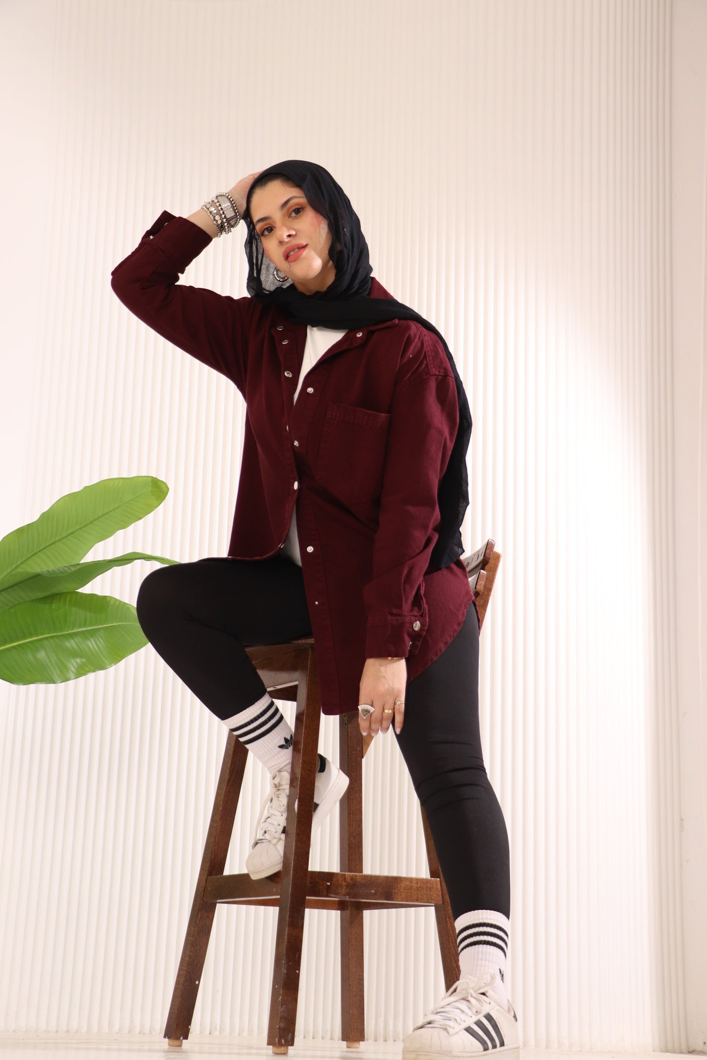 Gabardine long shirt