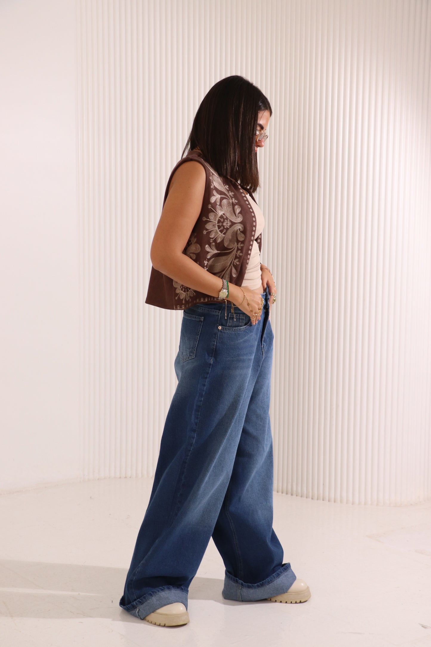 Wide leg denim